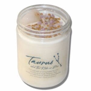 Taurus Zodiac Crystal Candle