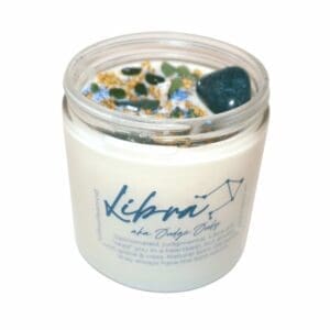 Libra Zodiac Crystal Candle